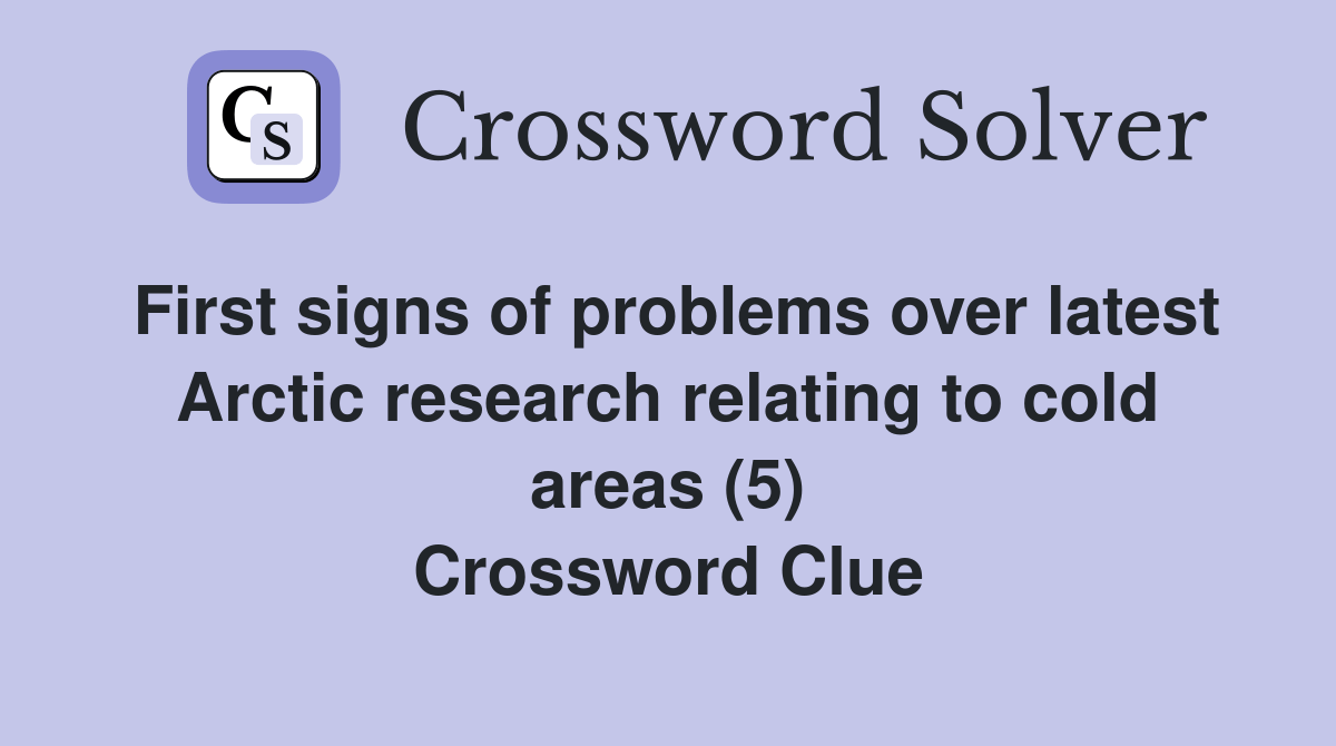 First signs of problems over latest Arctic research relating to cold